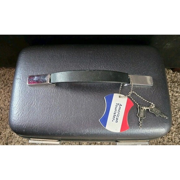 American Tourister Makeup Cosmetic Travel Case Black Hardshell Luggage Lock Keys - Picture 3 of 16